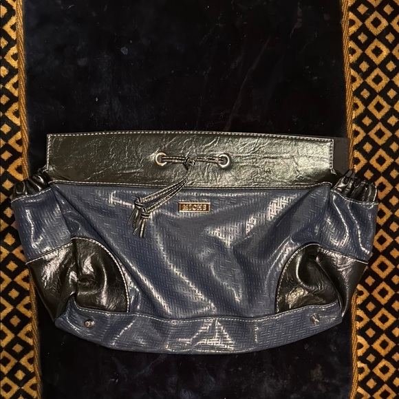 Miche Blue and Black clutch Bag with Sleek Design - Picture 1 of 8